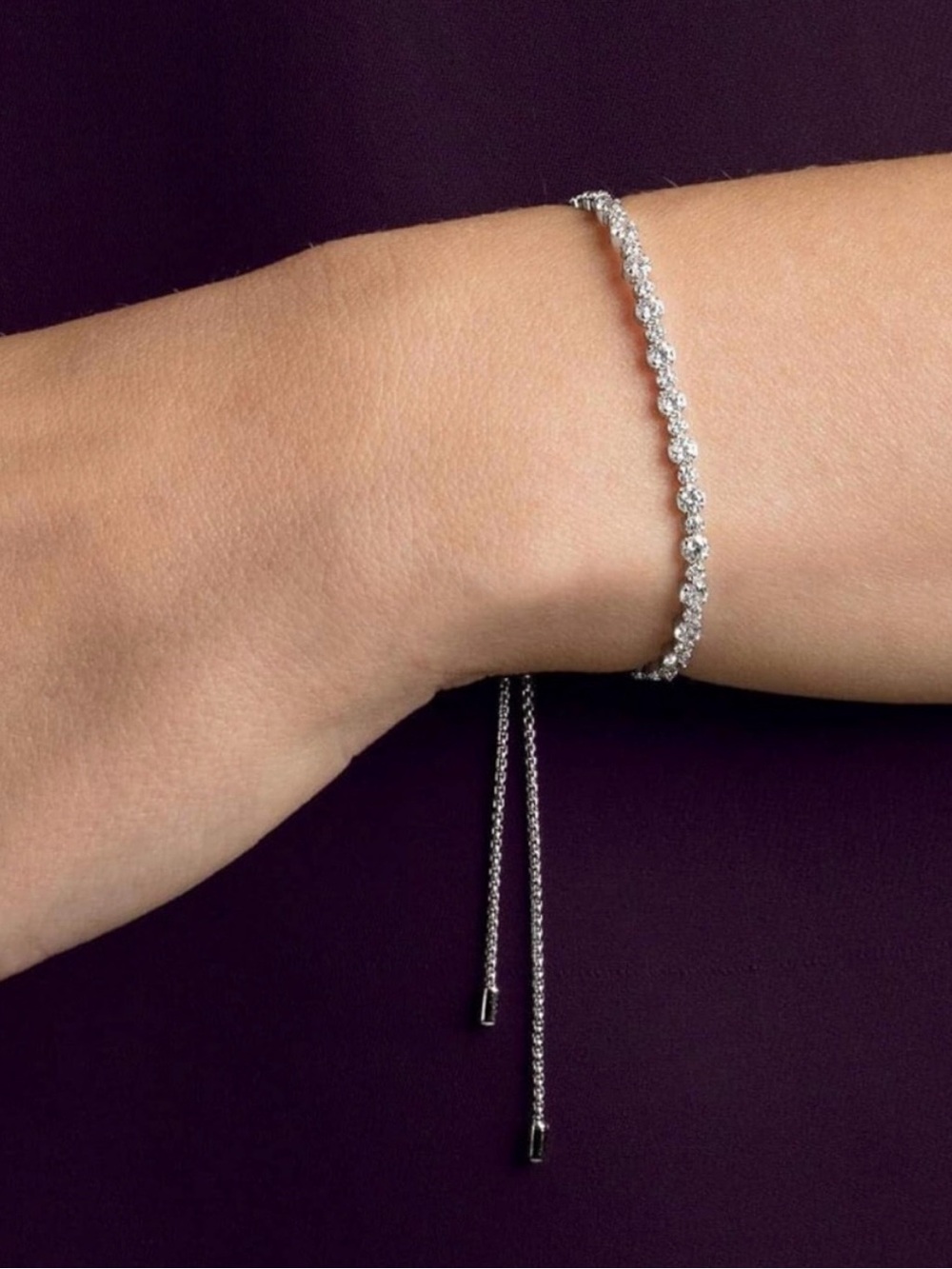 Swarovski Matrix Silver Tennis Bracelet with Mixed Round Cuts